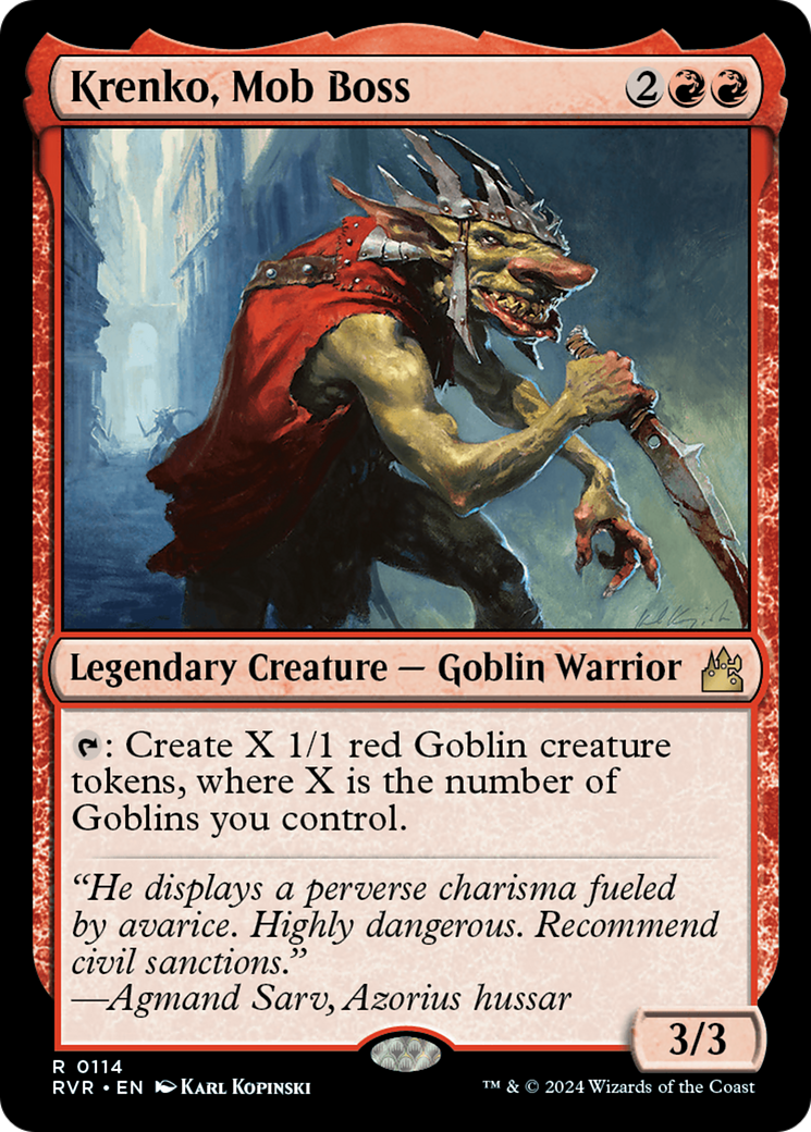 Krenko, Mob Boss (RVR-114) - Ravnica Remastered Foil - Premium MTG Single from Wizards of the Coast - Just $0.39! Shop now at Game Crave Tournament Store
