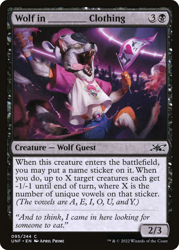 Wolf in _____ Clothing (UNF-095) - Unfinity Foil - Premium MTG Single from Wizards of the Coast - Just $0.25! Shop now at Game Crave Tournament Store