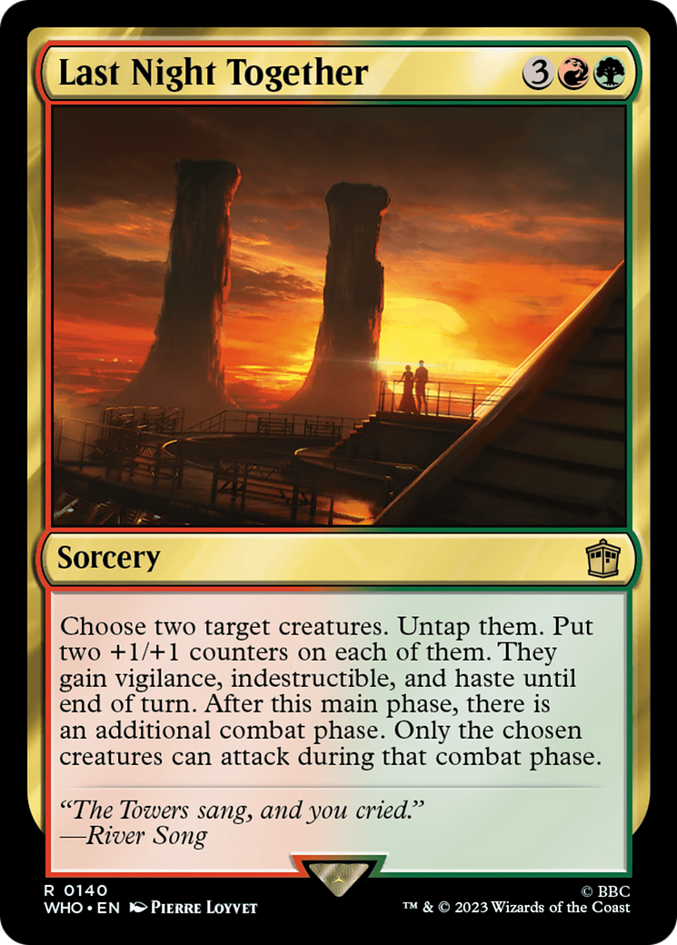 Last Night Together (WHO-140) - Doctor Who - Premium MTG Single from Wizards of the Coast - Just $0.25! Shop now at Game Crave Tournament Store