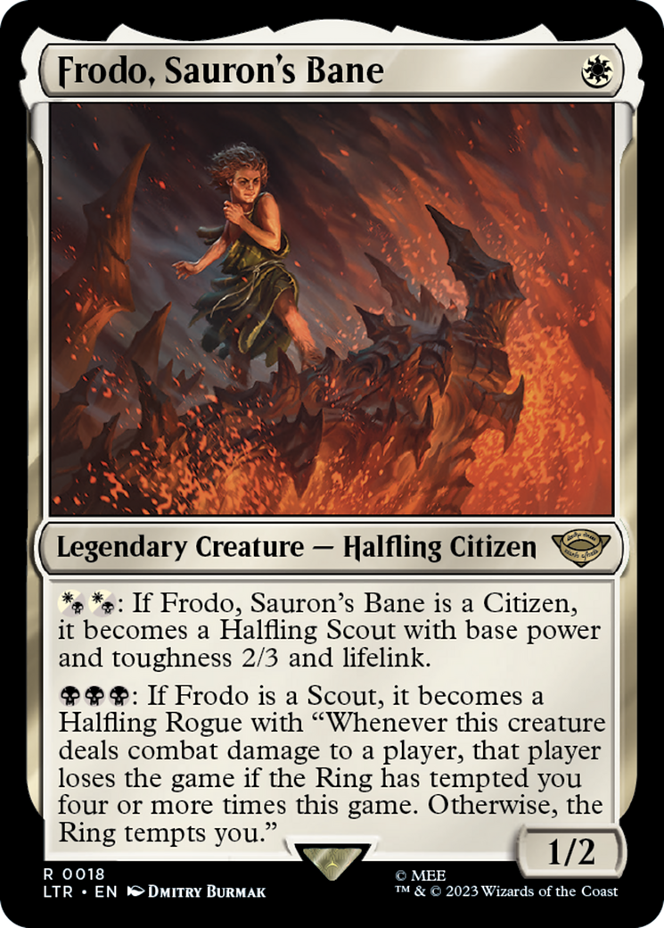 Frodo, Sauron's Bane (LTR-018) - The Lord of the Rings: Tales of Middle-earth Foil - Premium MTG Single from Wizards of the Coast - Just $0.27! Shop now at Game Crave Tournament Store