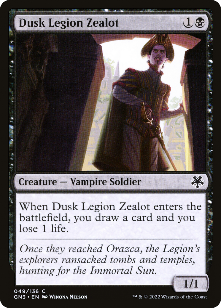 Dusk Legion Zealot (GN3-049) - Game Night: Free-for-All - Premium MTG Single from Wizards of the Coast - Just $0.25! Shop now at Game Crave Tournament Store