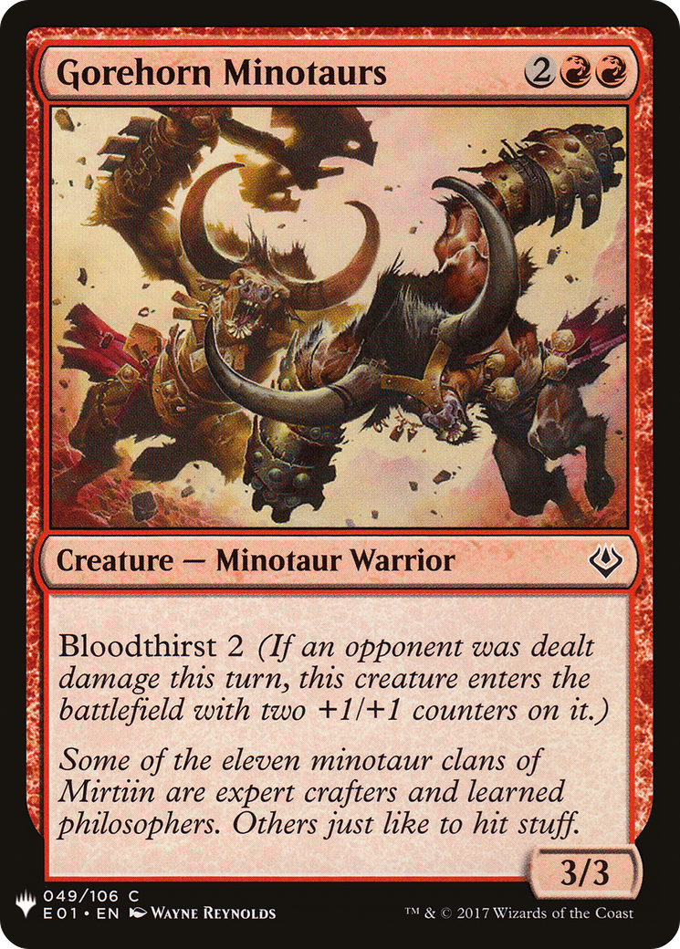 Gorehorn Minotaurs (MB1-963) - Mystery Booster - Premium MTG Single from Wizards of the Coast - Just $0.25! Shop now at Game Crave Tournament Store