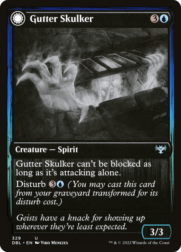 Gutter Skulker // Gutter Shortcut (DBL-329) - Innistrad: Double Feature: (Double Faced Transform) - Premium MTG Single from Wizards of the Coast - Just $0.08! Shop now at Game Crave Tournament Store