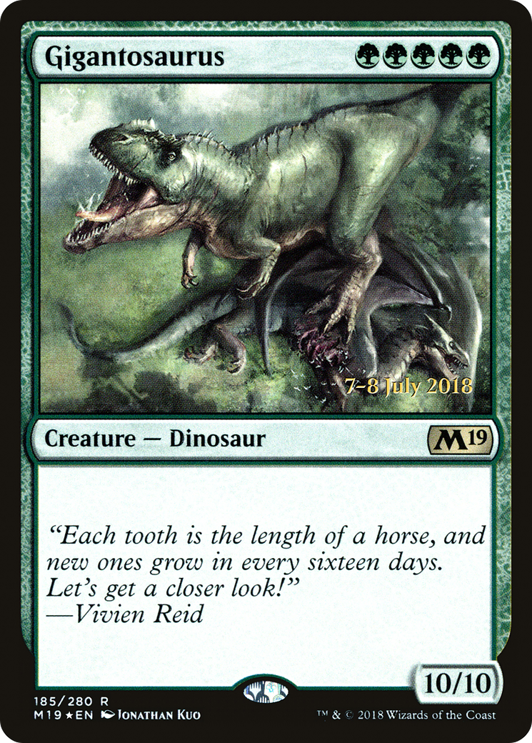 Gigantosaurus (PM19-185S) - Core Set 2019 Promos Foil - Premium MTG Single from Wizards of the Coast - Just $4.11! Shop now at Game Crave Tournament Store