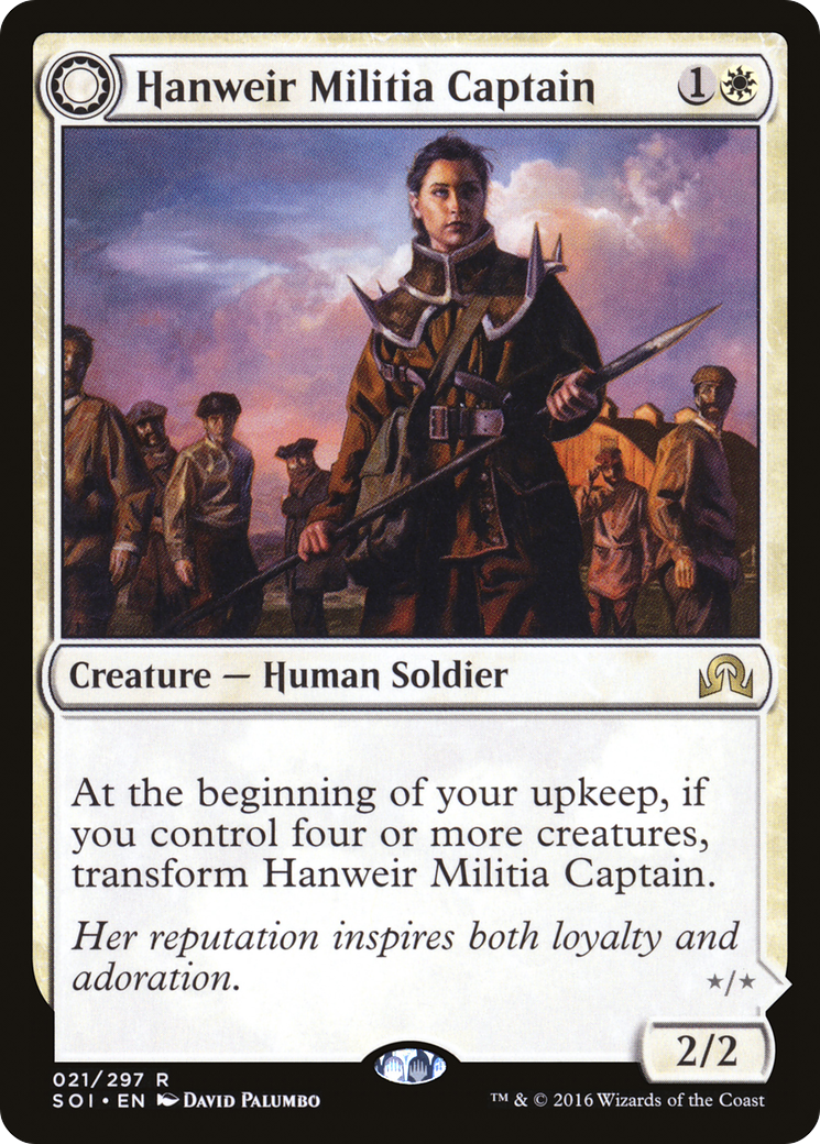 Hanweir Militia Captain // Westvale Cult Leader (SOI-021) - Shadows over Innistrad: (Double Faced Transform) Foil - Premium MTG Single from Wizards of the Coast - Just $0.34! Shop now at Game Crave Tournament Store