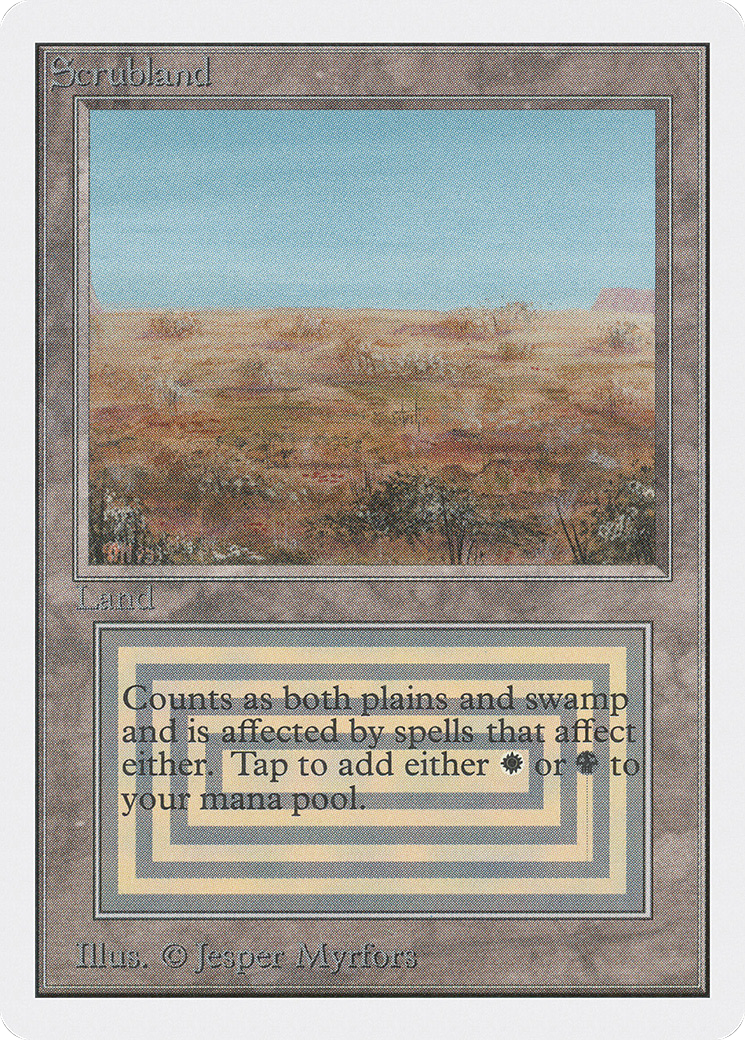 Scrubland (2ED-282) - Unlimited Edition - Premium MTG Single from Wizards of the Coast - Just $168.96! Shop now at Game Crave Tournament Store