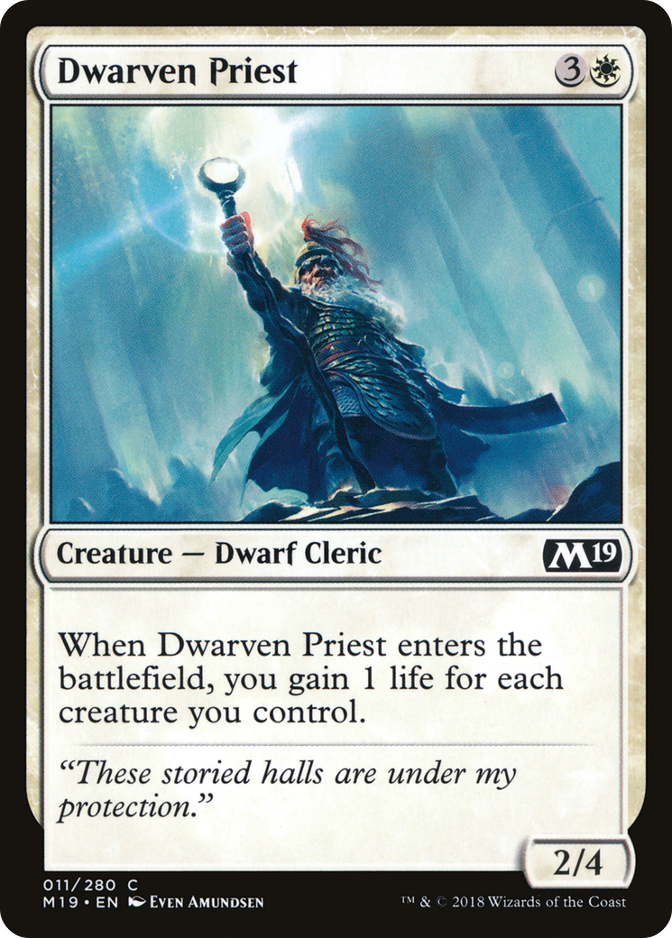 Dwarven Priest (M19-011) - Core Set 2019 Foil - Premium MTG Single from Wizards of the Coast - Just $0.08! Shop now at Game Crave Tournament Store