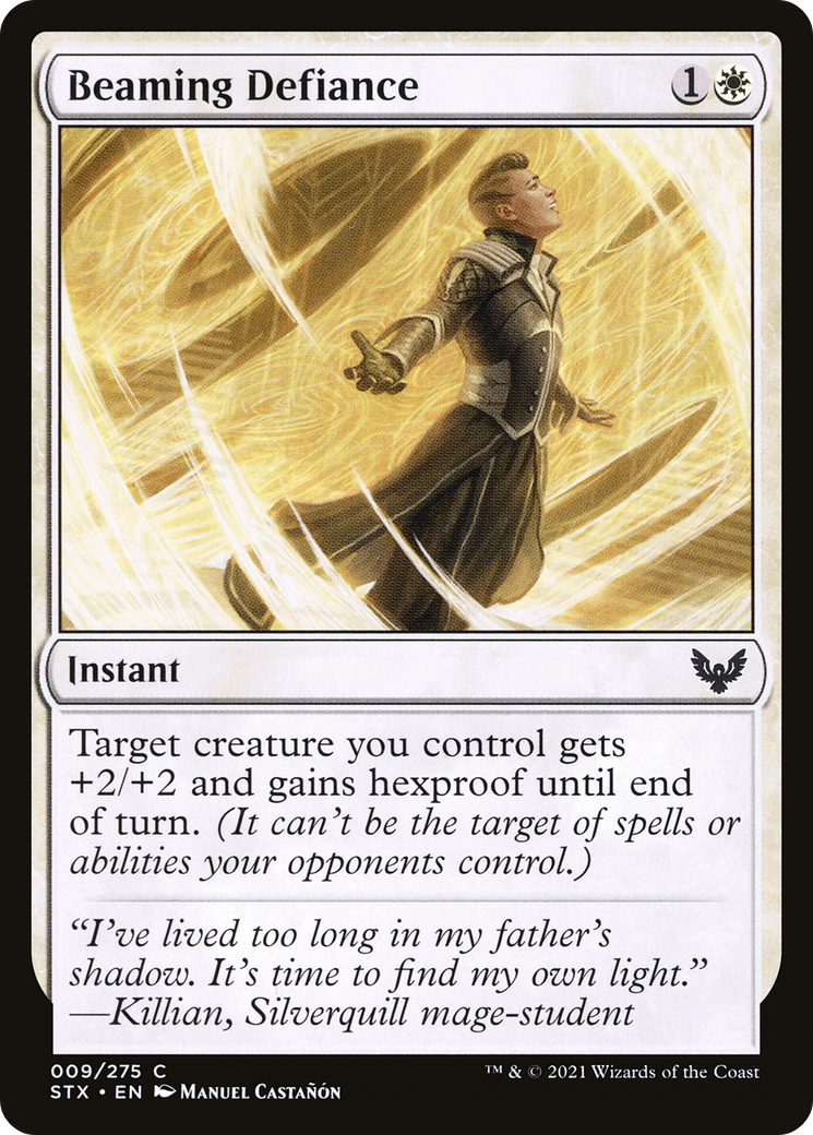 Beaming Defiance (STX-009) - Strixhaven: School of Mages Foil - Premium MTG Single from Wizards of the Coast - Just $0.08! Shop now at Game Crave Tournament Store