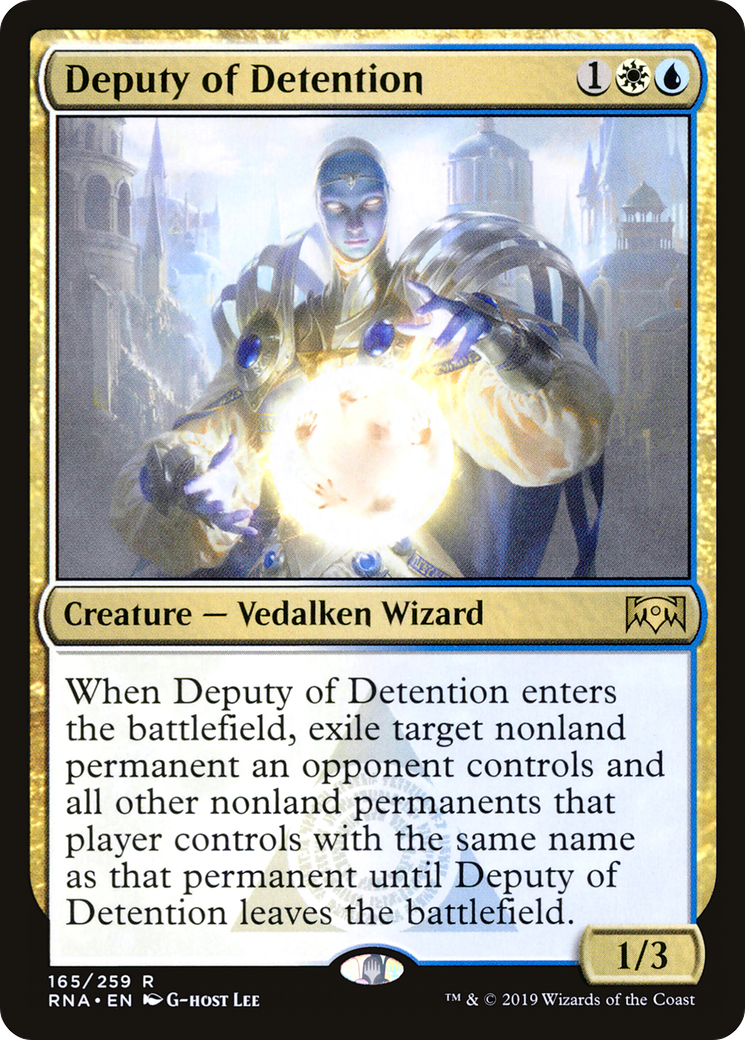 Deputy of Detention (RNA-165) - Ravnica Allegiance - Premium MTG Single from Wizards of the Coast - Just $0.25! Shop now at Game Crave Tournament Store