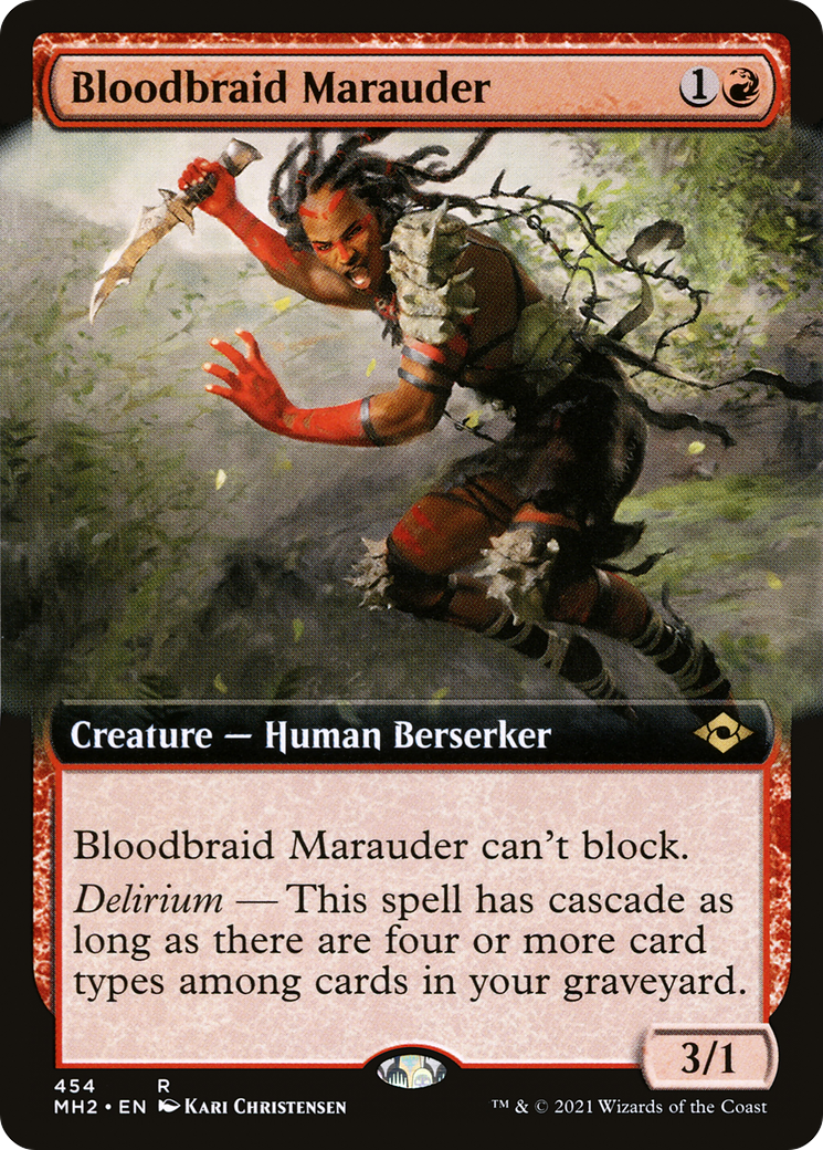 Bloodbraid Marauder (MH2-454) - Modern Horizons 2: (Extended Art) - Premium MTG Single from Wizards of the Coast - Just $0.25! Shop now at Game Crave Tournament Store