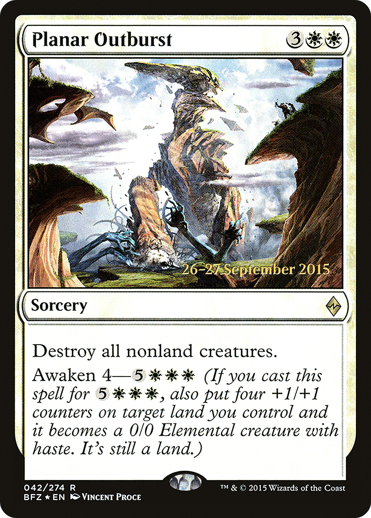 Planar Outburst (PBFZ-42S) - Battle for Zendikar Promos Foil - Premium MTG Single from Wizards of the Coast - Just $0.25! Shop now at Game Crave Tournament Store