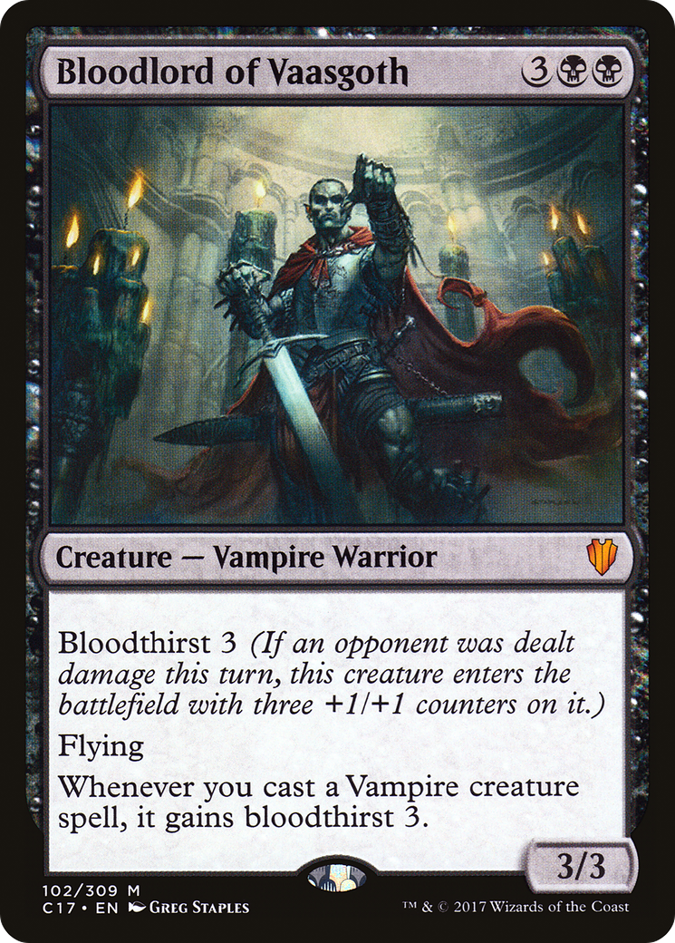 Bloodlord of Vaasgoth (C17-102) - Commander 2017 - Premium MTG Single from Wizards of the Coast - Just $0.42! Shop now at Game Crave Tournament Store