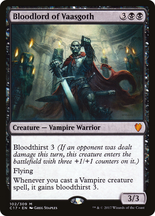 Bloodlord of Vaasgoth (C17-102) - Commander 2017 - Premium MTG Single from Wizards of the Coast - Just $0.42! Shop now at Game Crave Tournament Store