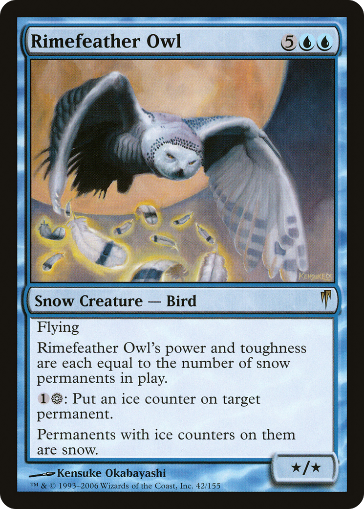 Rimefeather Owl (CSP-042) - Coldsnap Foil - Premium MTG Single from Wizards of the Coast - Just $31.50! Shop now at Game Crave Tournament Store