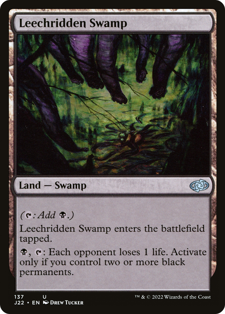Leechridden Swamp (J22-137) - Jumpstart 2022 - Premium MTG Single from Wizards of the Coast - Just $0.12! Shop now at Game Crave Tournament Store