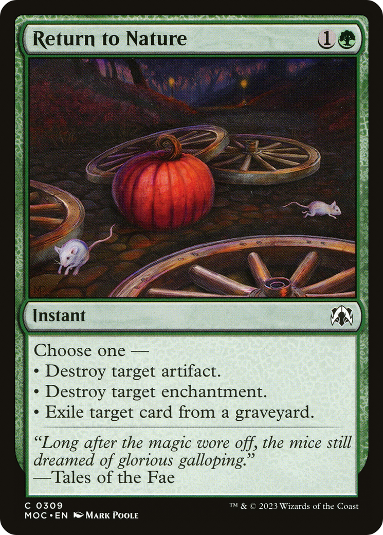 Return to Nature (MOC-309) - March of the Machine Commander - Premium MTG Single from Wizards of the Coast - Just $0.25! Shop now at Game Crave Tournament Store