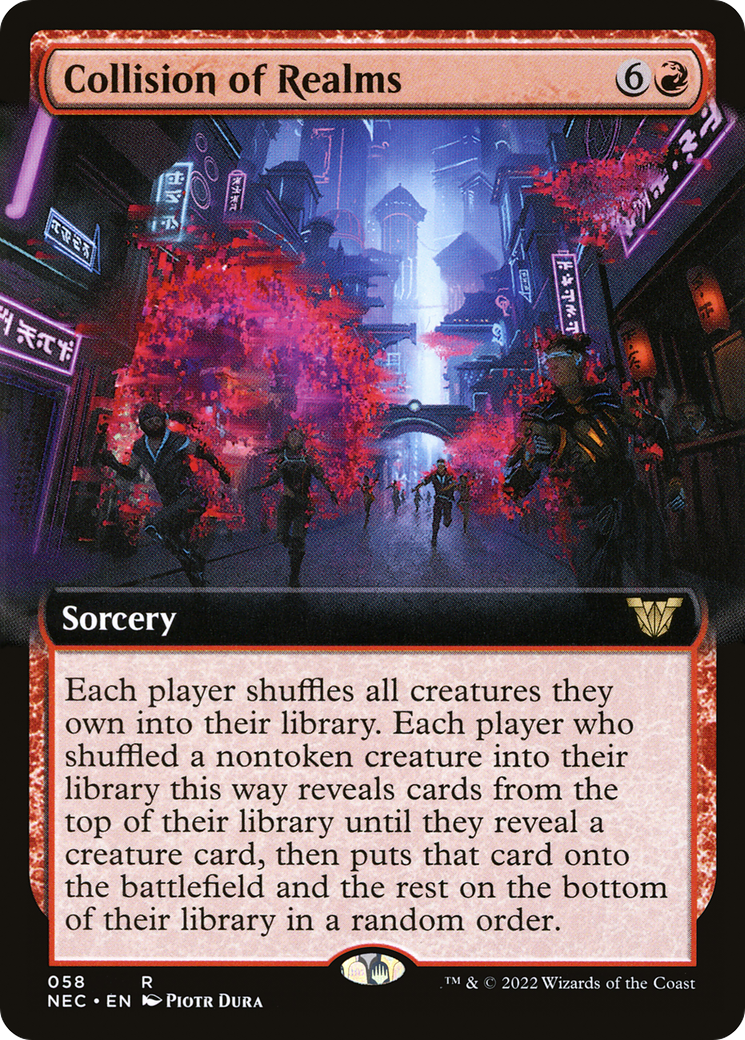 Collision of Realms (NEC-058) - Neon Dynasty Commander: (Extended Art) - Premium MTG Single from Wizards of the Coast - Just $0.08! Shop now at Game Crave Tournament Store