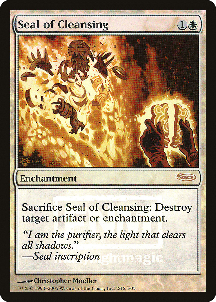Seal of Cleansing (F05-002) - Friday Night Magic 2005 Foil - Premium MTG Single from Wizards of the Coast - Just $1.54! Shop now at Game Crave Tournament Store