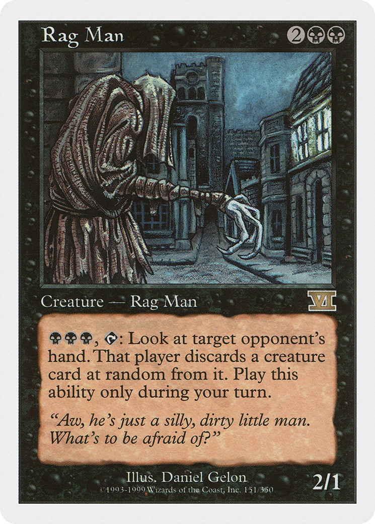 Rag Man (6ED-151) - Classic Sixth Edition - Premium MTG Single from Wizards of the Coast - Just $0.08! Shop now at Game Crave Tournament Store