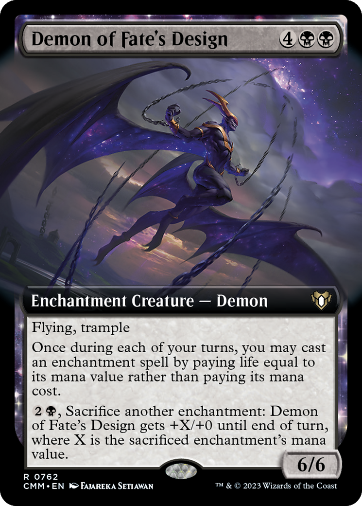 Demon of Fate's Design (CMM-762) - Commander Masters: (Extended Art) - Premium MTG Single from Wizards of the Coast - Just $0.44! Shop now at Game Crave Tournament Store