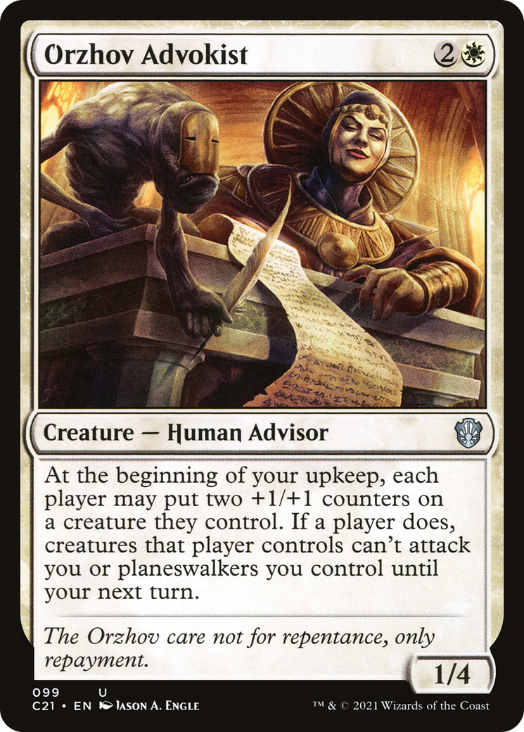 Orzhov Advokist (C21-099) - Commander 2021 - Premium MTG Single from Wizards of the Coast - Just $0.08! Shop now at Game Crave Tournament Store