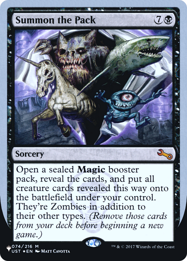 Summon the Pack (UPLIST-025) - The List (Unfinity Foil Edition) Foil - Premium MTG Single from Wizards of the Coast - Just $0.13! Shop now at Game Crave Tournament Store