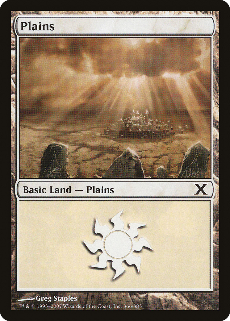Plains (10E-366) - Tenth Edition Foil - Premium MTG Single from Wizards of the Coast - Just $0.45! Shop now at Game Crave Tournament Store