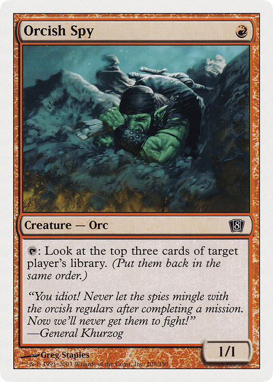 Orcish Spy (8ED-208) - Eighth Edition - Premium MTG Single from Wizards of the Coast - Just $0.08! Shop now at Game Crave Tournament Store