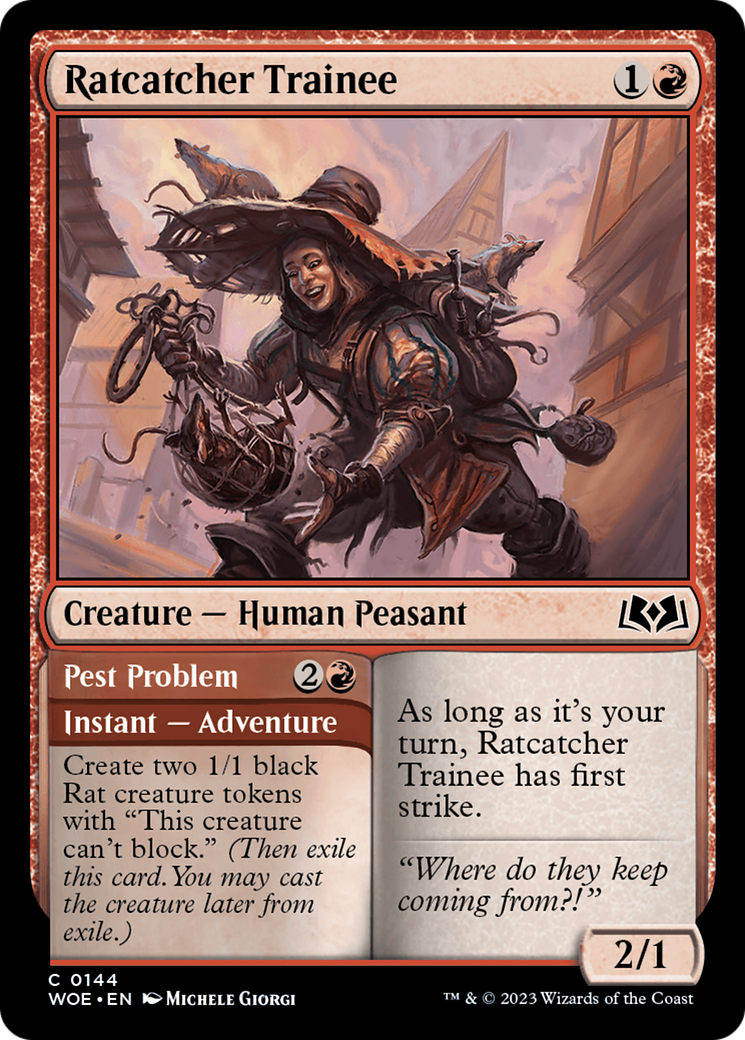 Ratcatcher Trainee // Pest Problem (WOE-144) - Wilds of Eldraine - Premium MTG Single from Wizards of the Coast - Just $0.25! Shop now at Game Crave Tournament Store