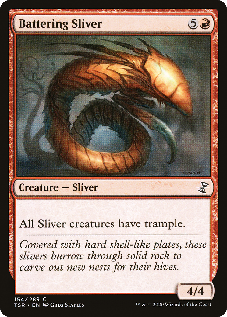 Battering Sliver (TSR-154) - Time Spiral Remastered Foil - Premium MTG Single from Wizards of the Coast - Just $0.14! Shop now at Game Crave Tournament Store