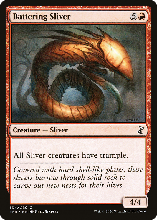 Battering Sliver (TSR-154) - Time Spiral Remastered Foil - Premium MTG Single from Wizards of the Coast - Just $0.14! Shop now at Game Crave Tournament Store