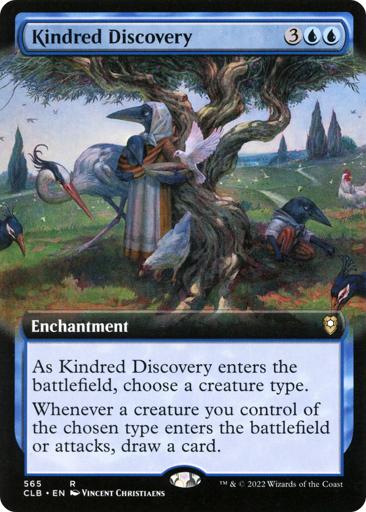 Kindred Discovery (CLB-565) - Commander Legends: Battle for Baldur's Gate: (Extended Art) Foil - Premium MTG Single from Wizards of the Coast - Just $1.54! Shop now at Game Crave Tournament Store