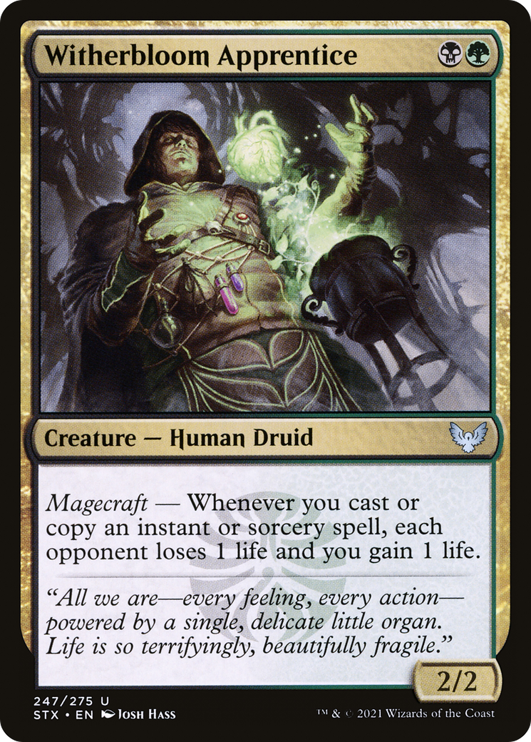 Witherbloom Apprentice (STX-247) - Strixhaven: School of Mages - Premium MTG Single from Wizards of the Coast - Just $0.08! Shop now at Game Crave Tournament Store