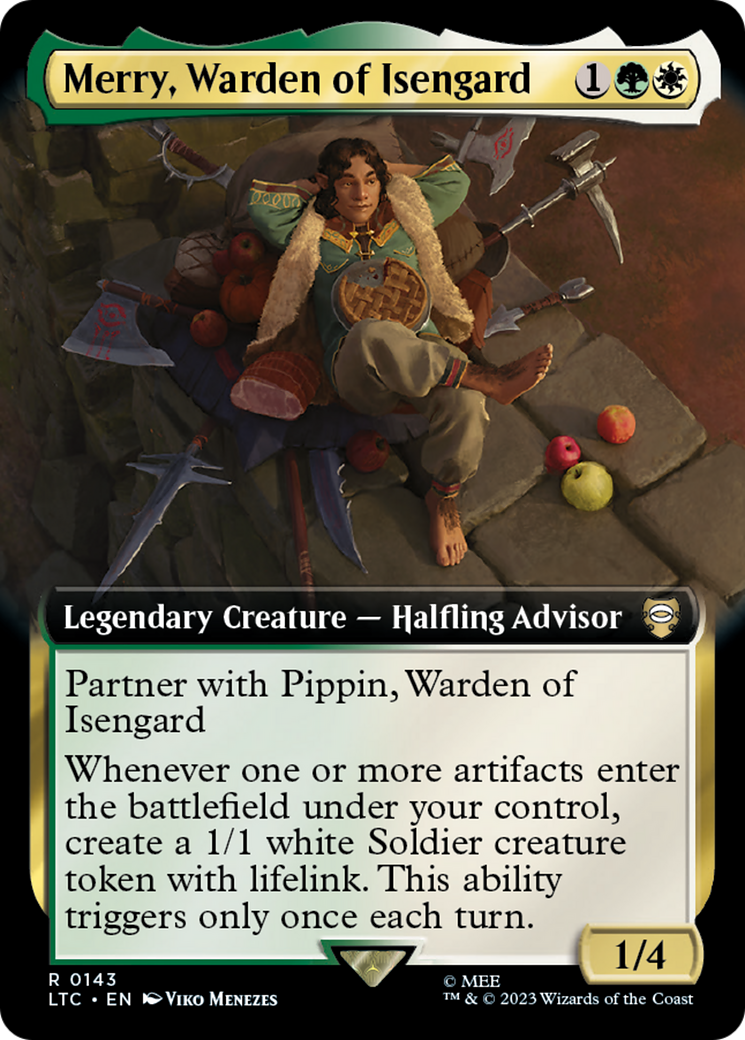 Merry, Warden of Isengard (LTC-143) - Tales of Middle-earth Commander: (Extended Art) - Premium MTG Single from Wizards of the Coast - Just $0.62! Shop now at Game Crave Tournament Store