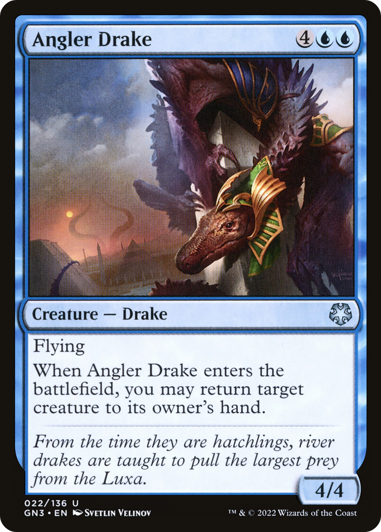 Angler Drake (GN3-022) - Game Night: Free-for-All - Premium MTG Single from Wizards of the Coast - Just $0.08! Shop now at Game Crave Tournament Store