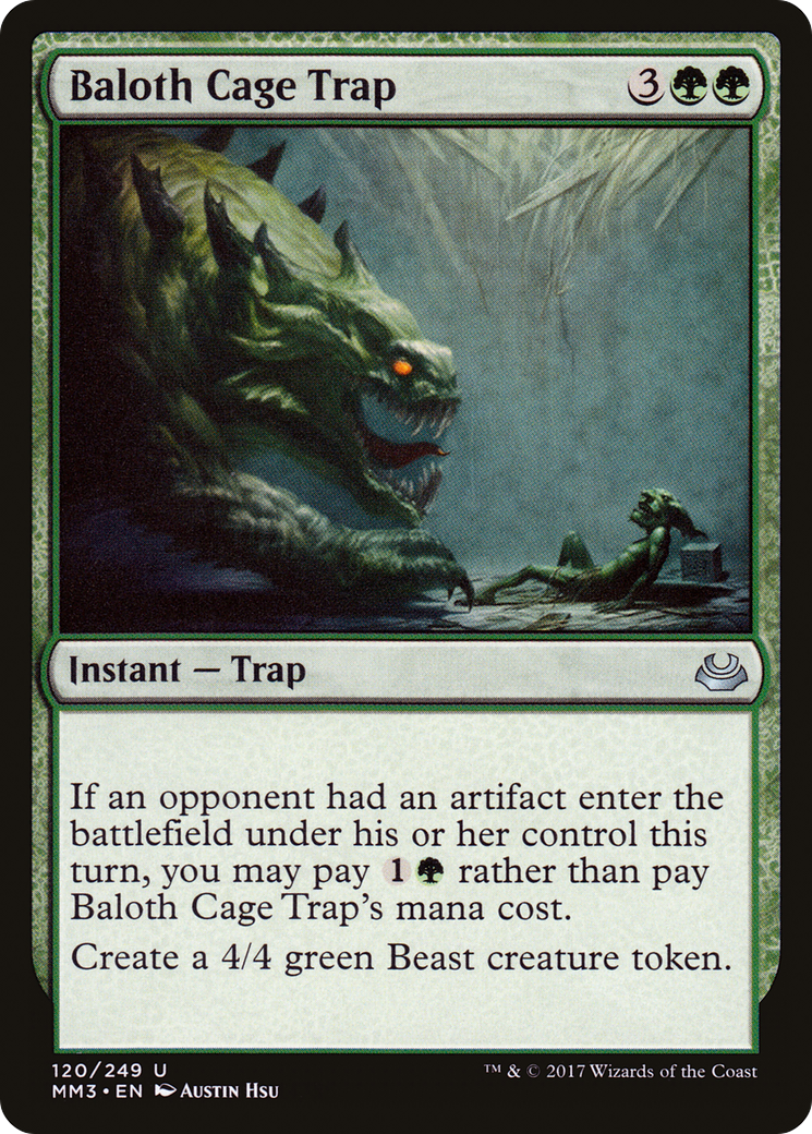 Baloth Cage Trap (MM3-120) - Modern Masters 2017 - Premium MTG Single from Wizards of the Coast - Just $0.25! Shop now at Game Crave Tournament Store