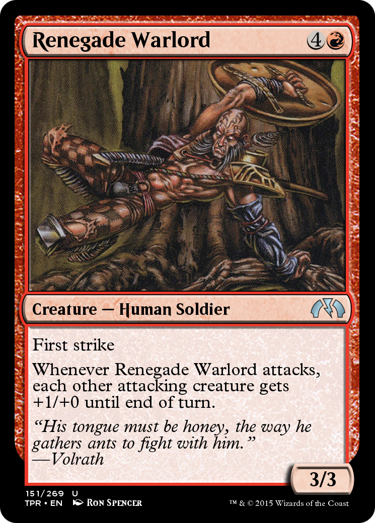 Renegade Warlord (TPR-151) - Tempest Remastered - Premium MTG Single from Wizards of the Coast - Just $0! Shop now at Game Crave Tournament Store
