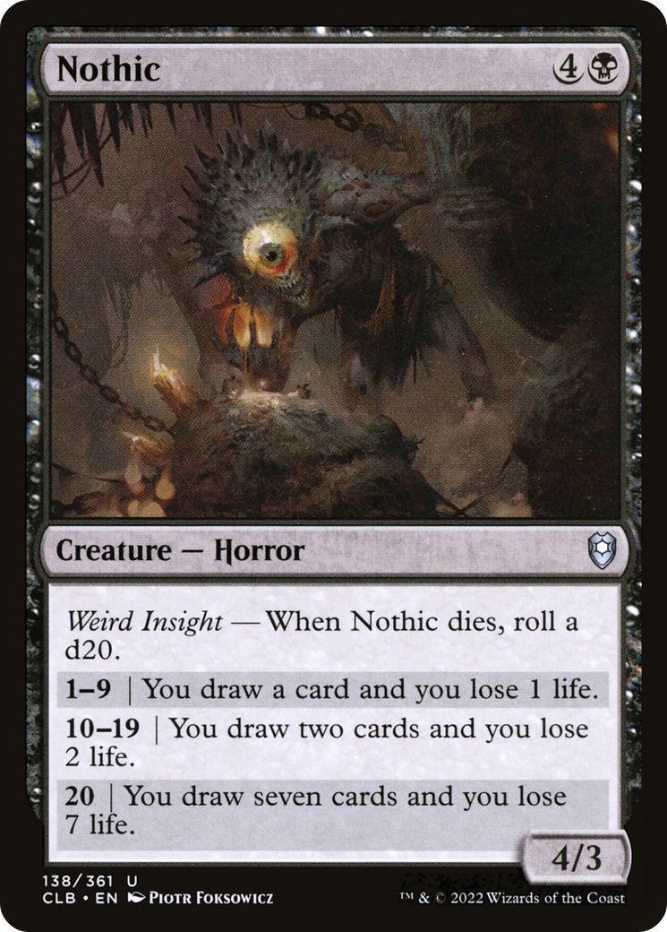 Nothic (CLB-138) - Commander Legends: Battle for Baldur's Gate Foil - Premium MTG Single from Wizards of the Coast - Just $0.08! Shop now at Game Crave Tournament Store
