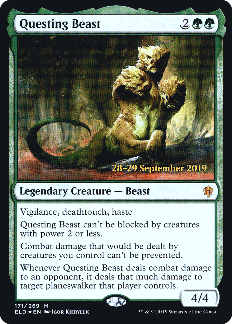 Questing Beast (PELD-171S) - Throne of Eldraine Promos Foil - Premium MTG Single from Wizards of the Coast - Just $2.29! Shop now at Game Crave Tournament Store