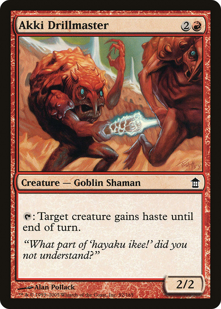 Akki Drillmaster (SOK-092) - Saviors of Kamigawa Foil - Premium MTG Single from Wizards of the Coast - Just $0.09! Shop now at Game Crave Tournament Store