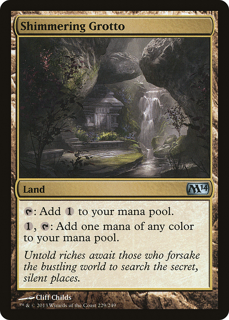 Shimmering Grotto (M14-229) - Magic 2014 Foil - Premium MTG Single from Wizards of the Coast - Just $0.55! Shop now at Game Crave Tournament Store