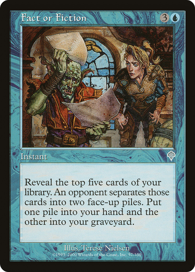 Fact or Fiction (INV-057) - Invasion Foil - Premium MTG Single from Wizards of the Coast - Just $40.35! Shop now at Game Crave Tournament Store