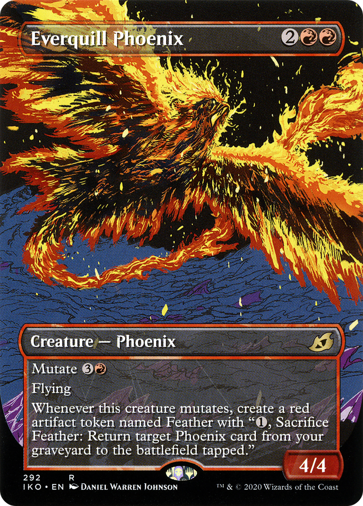Everquill Phoenix (IKO-292) - Ikoria: Lair of Behemoths: (Showcase) (Borderless) - Premium MTG Single from Wizards of the Coast - Just $0.08! Shop now at Game Crave Tournament Store