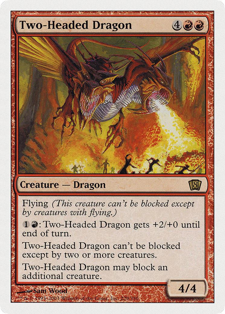 Two-Headed Dragon (8ED-229) - Eighth Edition - Premium MTG Single from Wizards of the Coast - Just $0.14! Shop now at Game Crave Tournament Store
