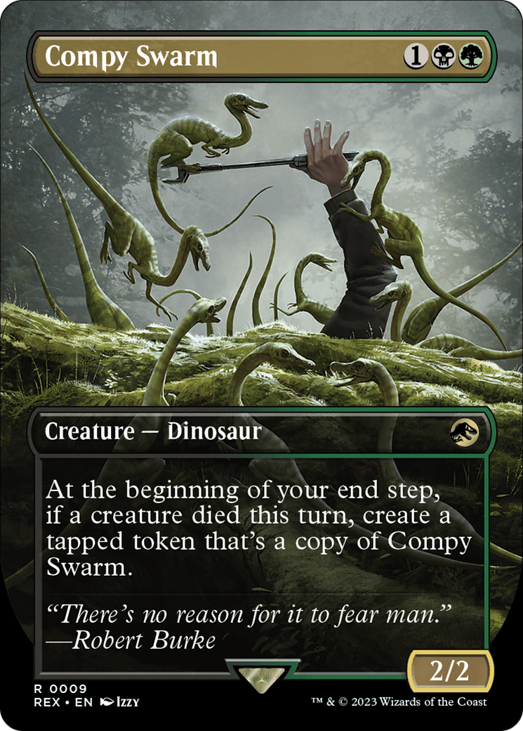 Compy Swarm (REX-009) - Jurassic World Collection (Borderless) Foil - Premium MTG Single from Wizards of the Coast - Just $1.58! Shop now at Game Crave Tournament Store