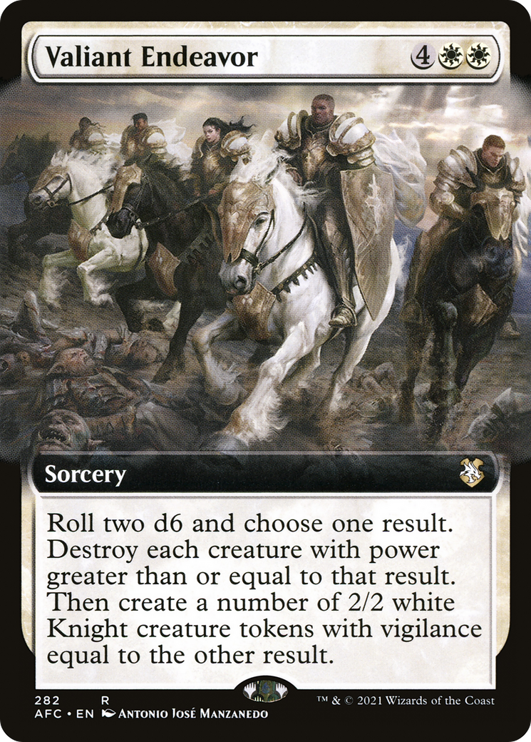 Valiant Endeavor (AFC-282) - Forgotten Realms Commander: (Extended Art) - Premium MTG Single from Wizards of the Coast - Just $0.65! Shop now at Game Crave Tournament Store