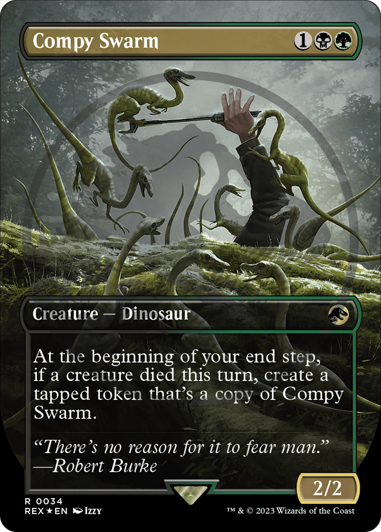 Compy Swarm (REX-034) - Jurassic World Collection (Borderless) Foil - Premium MTG Single from Wizards of the Coast - Just $18.69! Shop now at Game Crave Tournament Store