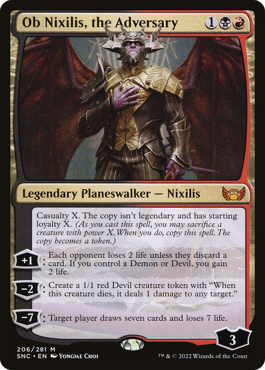 Ob Nixilis, the Adversary (SNC-206) - Streets of New Capenna - Premium MTG Single from Wizards of the Coast - Just $0.64! Shop now at Game Crave Tournament Store