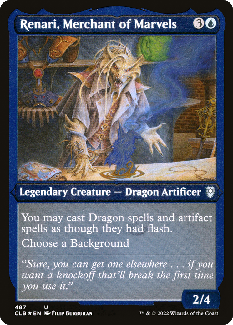 Renari, Merchant of Marvels (CLB-487) - Commander Legends: Battle for Baldur's Gate Etched Foil - Premium MTG Single from Wizards of the Coast - Just $0.08! Shop now at Game Crave Tournament Store