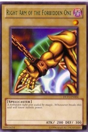 Right Arm of the Forbidden One (Green) (DL11-EN004) - Duelist League Promo Unlimited - Premium Yugioh Single from Konami - Just $5.59! Shop now at Game Crave Tournament Store